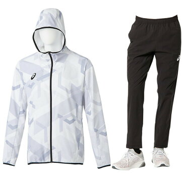 ASICS(アシックス)グラフィックウインドジャケット ストレッチクロスパンツ 上下セット(2121A273/2121A274)(野球/ベースボール/ソフトボール/トレーニング/スポーツ/ランニング/ウェア/ウィンドブレーカー/フードあり/長袖/裏メッシュ/男性用/メンズ)