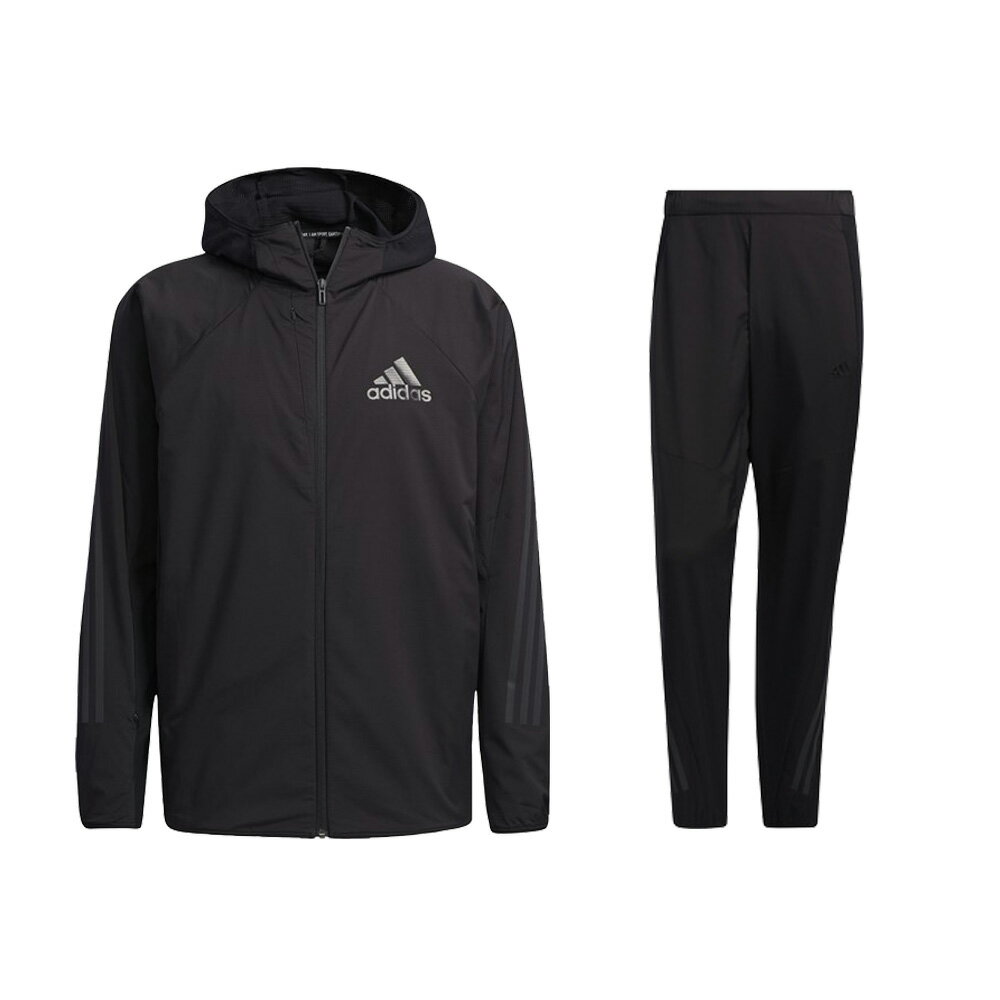 adidas（アディダス）24/7 クロスジャケット パンツ 上下セット（JKL48/JKL46）（ランニング/ウォーキング/トレーニング/フィットネス/ウェア/スポーツ/フードあり/セットアップ/男性用/メンズ）