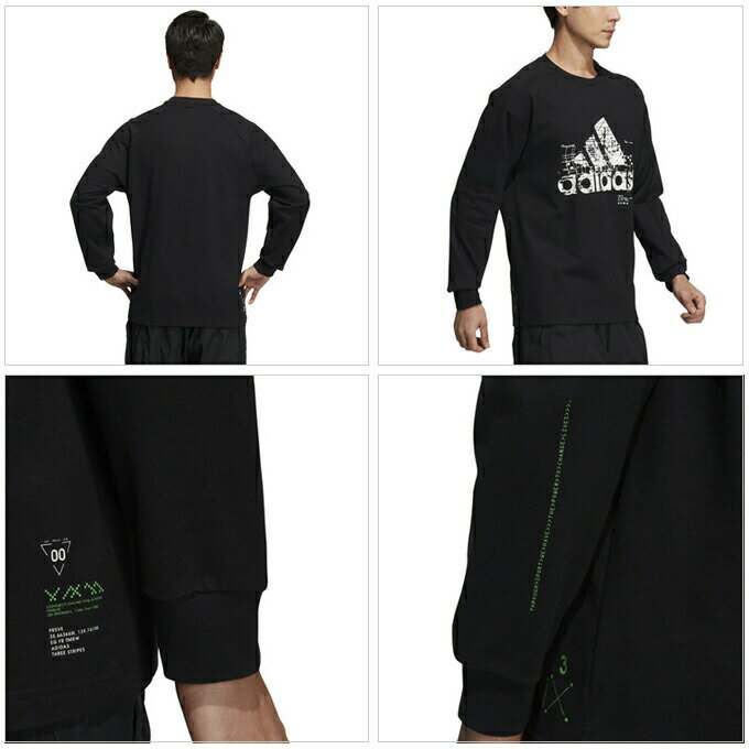 adidas（アディダス）PRSVE グラフィック ロングTシャツ（JAW43）（スポーツ/トレーニング/カジュアル/フィットネス/長袖/ロンT/シャツ/ウェア/男性用/メンズ）