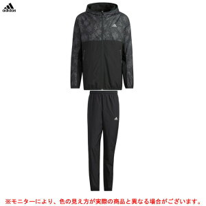 adidas（アディダス）M MH ウーブンフードジャケット パンツ 上下セット（JIB31/JAW30）（トレーニング/スポーツ/ランニング/ウォーキング/ジム/ウェア/フード付/セットアップ/男性用/メンズ）