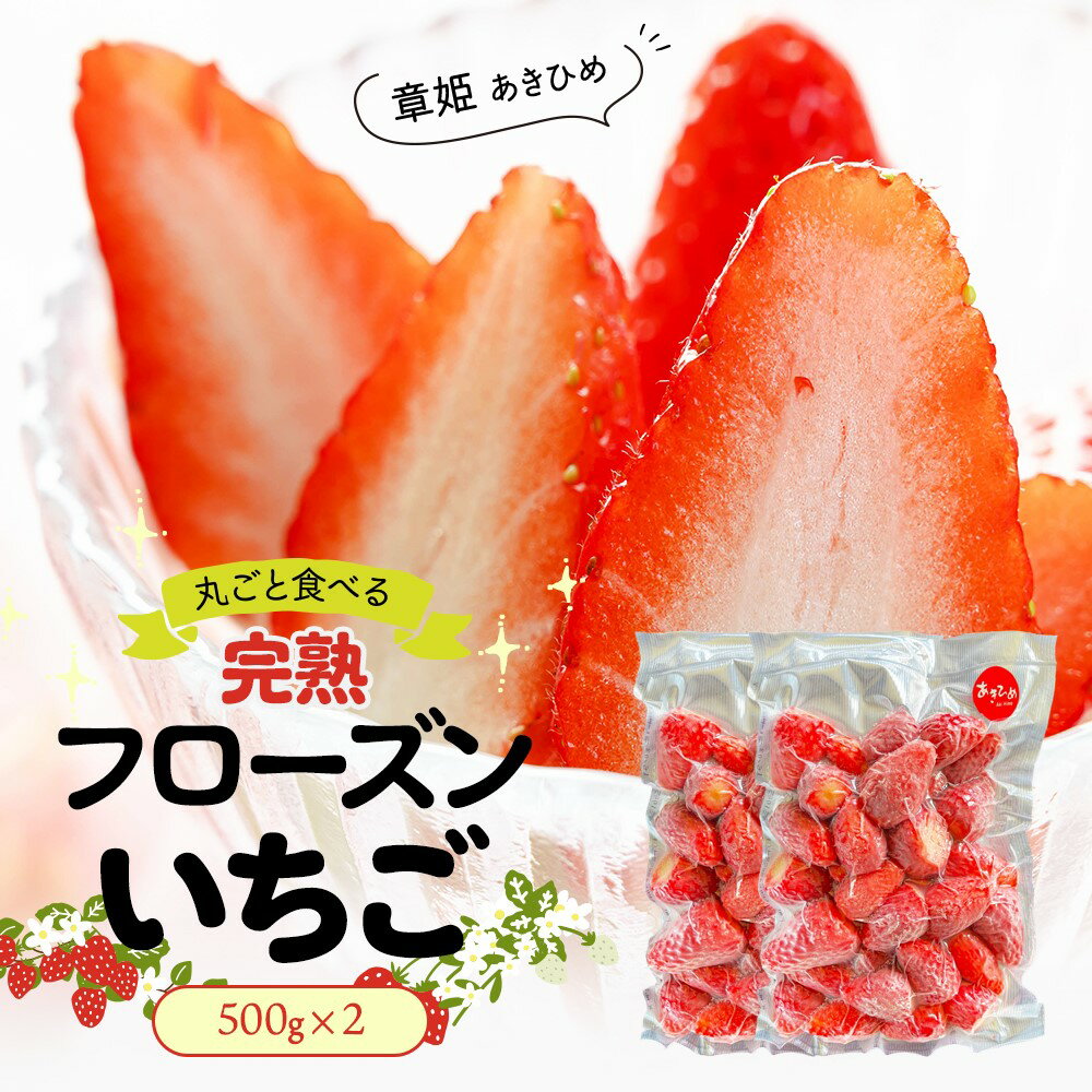 章姫 2袋 完熟 フローズンいちご 1kg （500g×2袋