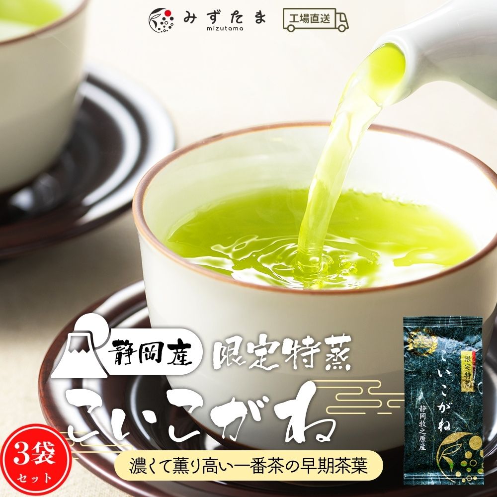 お茶 茶葉 日本茶 限定特蒸 こいこがね 茶葉 各100g みずたま農園製茶場 お茶 緑茶 煎茶 1番茶 一番茶 国産 静岡茶 牧之原茶 無添加 日本茶 リーフ 深蒸し茶 送料無料 メール便 初日摘み