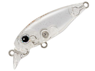 LENGTH：36mm WEIGHT：2.3g TYPE：フローティング HOOK：ST-26TN　#14 内蔵ウェイトに高比重タングステンを搭載させ、同サイズでも抜群の飛距離を誇ります。また、固定ウエイト低重心設定により、復元力と動きの反復を最大限に引き出し、アクションの質の上で超スローからハイスピードまで対応するハイレスポンスな動きを実現しています。 また、スモールプラグでありがちな「少し重みを感じるけど、動いているかどうかが分からない？」と言った引き抵抗も、「ガンシップ」ではとても軽い引き心地で「コン、コン、コン」と言うより「カン、カン、カン」と言う感じぐらいに軽快にボディーを振っている動きが明確に伝わる手応えを感じる事ができるミノーです。 アクションは切れの良いウォッブンロールで、振り幅はワイド系。 また、よりクリアーの質感を出すために本体内のルームをスッキリさせ、本体側面のスケール（ウロコ柄）も意図的に入れてません。それだけ、クリアー系のカラーに拘りを持って取り組んだルアー「ガンシップ」です。