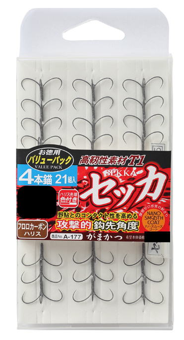 【鮎】【がまかつ】60116バリューパック T1 セッカ 4本錨号数:7.5【4549018529296】