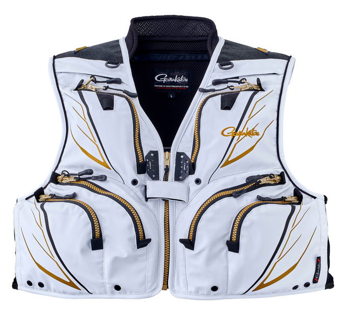 【お買い得!!】【鮎】【がまかつ】ショートハーフメッシュベスト品名コード:GM2328カラー:ホワイトサイズ:3L【4549018706239】