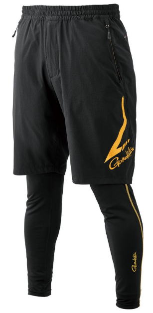 【がまかつ】2024 サマードライショーツ(アルテマクールタイツ付き) 品名コード：GM3763カラー：ブラック×ゴールドサイズ：M【4549018764444】