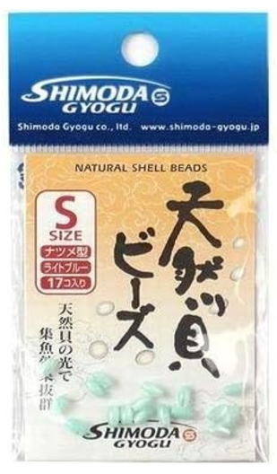 【下田漁具】天然貝ビーズ ナツメ型サイズ：Sカラー：ライトブルー【4582119241421】
