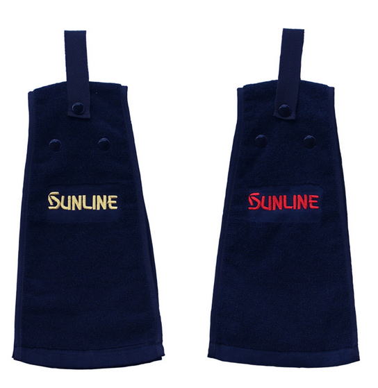 【サンライン】フィッシングタオル TO-105カラー：ブラック×レッド【4968813980147】