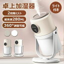 5-10畳 加湿器 ナノミスト 2段階ミスト 動画あり 卓上加湿器 ステー付き】 角度調整 【2025発売新モデル 280ml 加湿器