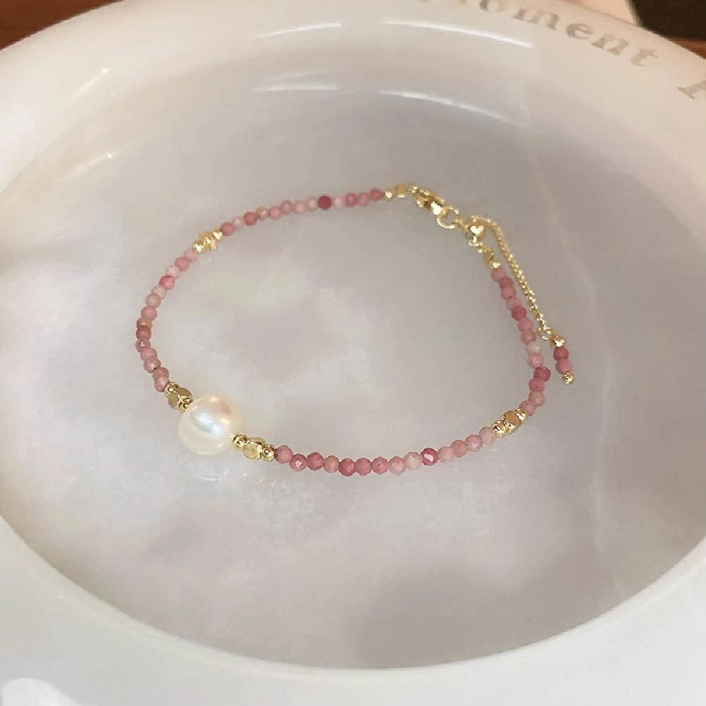 繊細なカットが女性ら 小粒天然石ブレスレット 3mm アクセサリー 天然石ブレスレットパワーストーンブレスレッ(3)