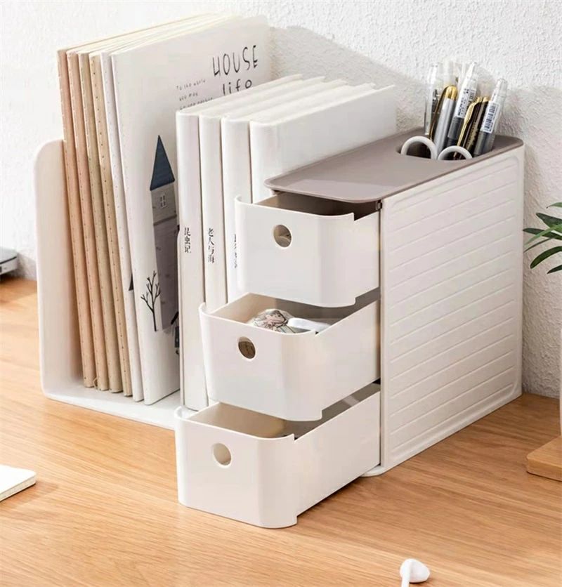書 雑誌 新聞 A4フォルダー 書類ケース 引き出し 小物入れ 大容量 ペン入れ 組み立てなし デスク上置き..