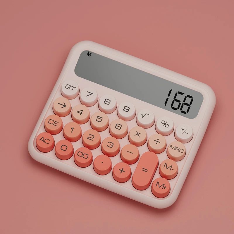 大きいボタン 簿記 かわいい レトロ 計算機 お洒落 カワイイ 可愛い 電卓 可愛い おしゃれ 12桁 タイプ..