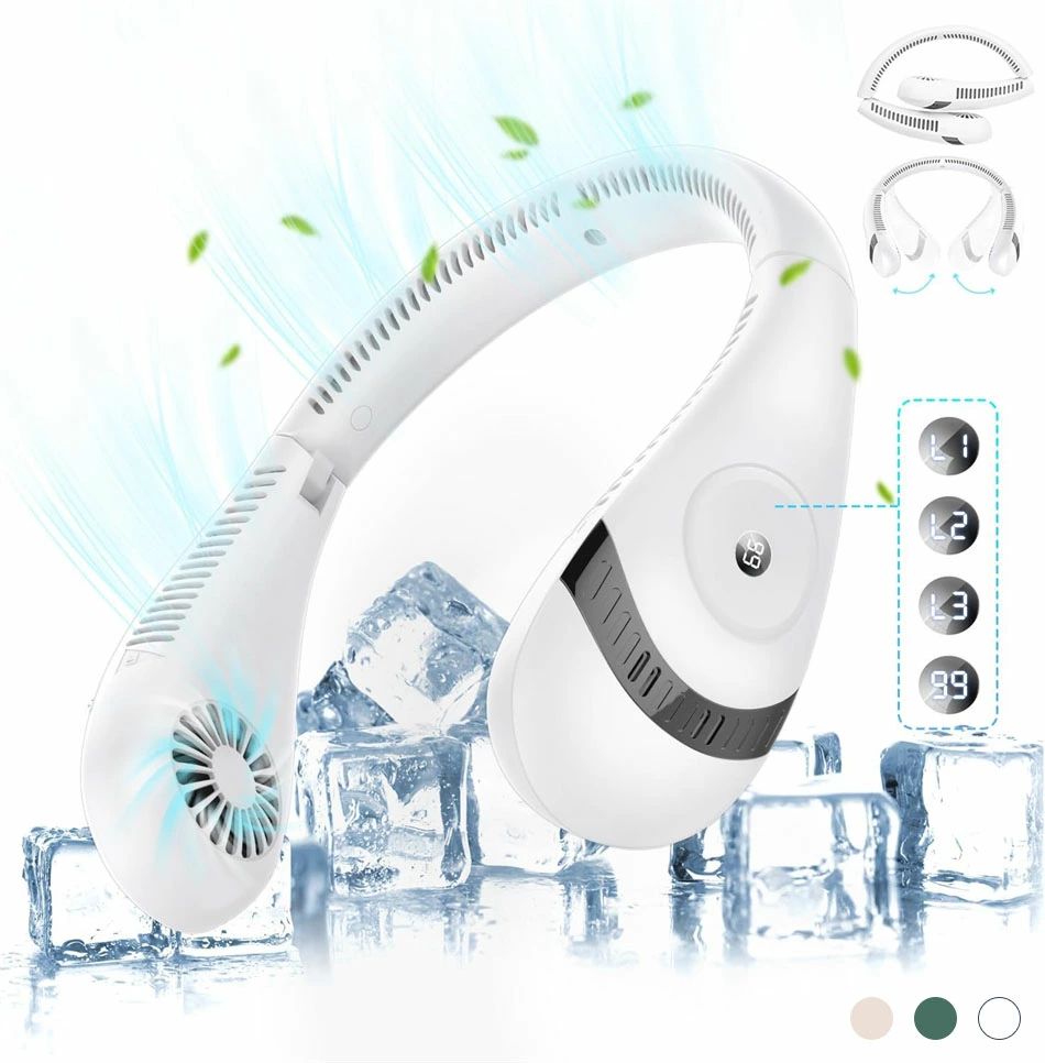 首掛け扇風機 ネッククーラー ディスプレイ表示 ネックファン