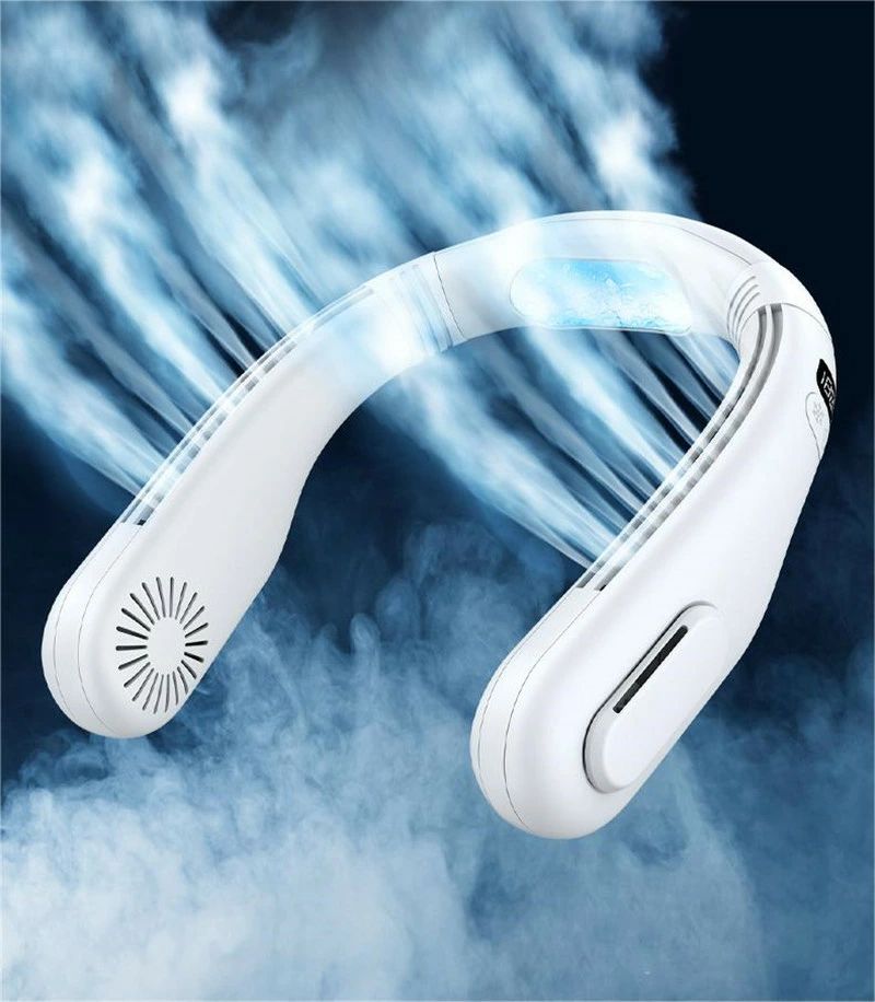 首掛け扇風機 冷却プレート ペルチェ素子 半導体冷却 携帯扇風機 Type-c急速充電 5200mAh超大容量