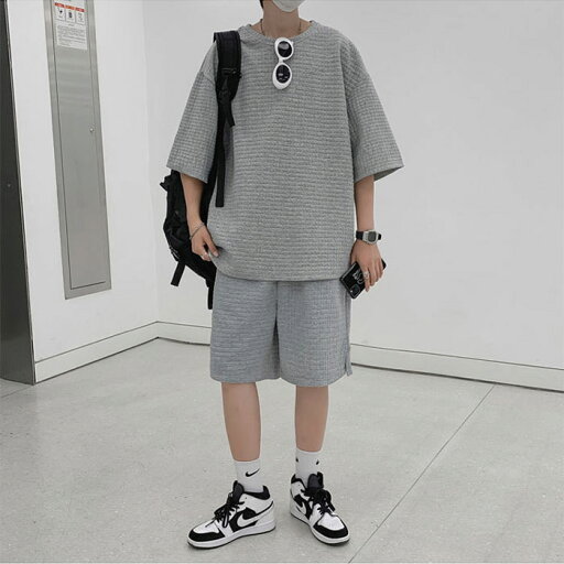 春夏 ショートパンツ tシャツ ルームウェア ワッフル メンズ ハーフパンツ上下 tシャツ メンズ メンズ セットアップ 上下 春夏 ショートパンツ tシャツ ルームウェア ワッフル メンズ ハーフパンツ上下 tシャツ メンズ メンズ セットアップ 上下