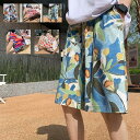 パンツ スウェット ボトムス 涼しい ゆったり ウエストゴム 花柄 メンズ ショートパンツ ハーフパンツ サーフパンツ 接触冷感