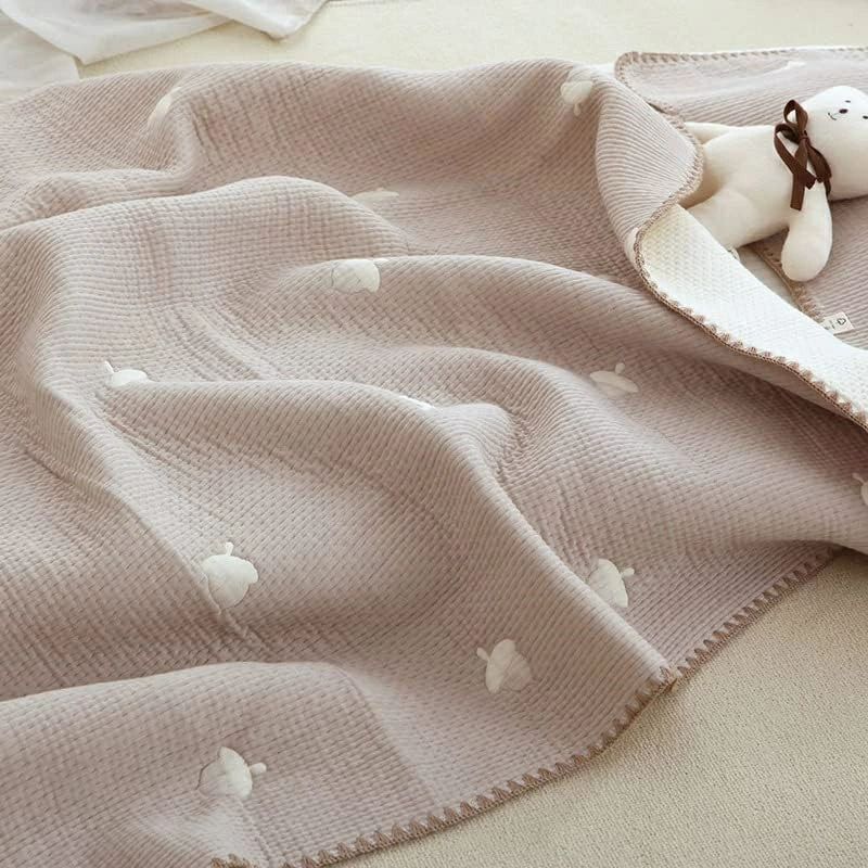 シングル 綿毛布 綿100% ベビー ブランケット ハーフサイズ コットン 赤ちゃん 毛布 両面 通