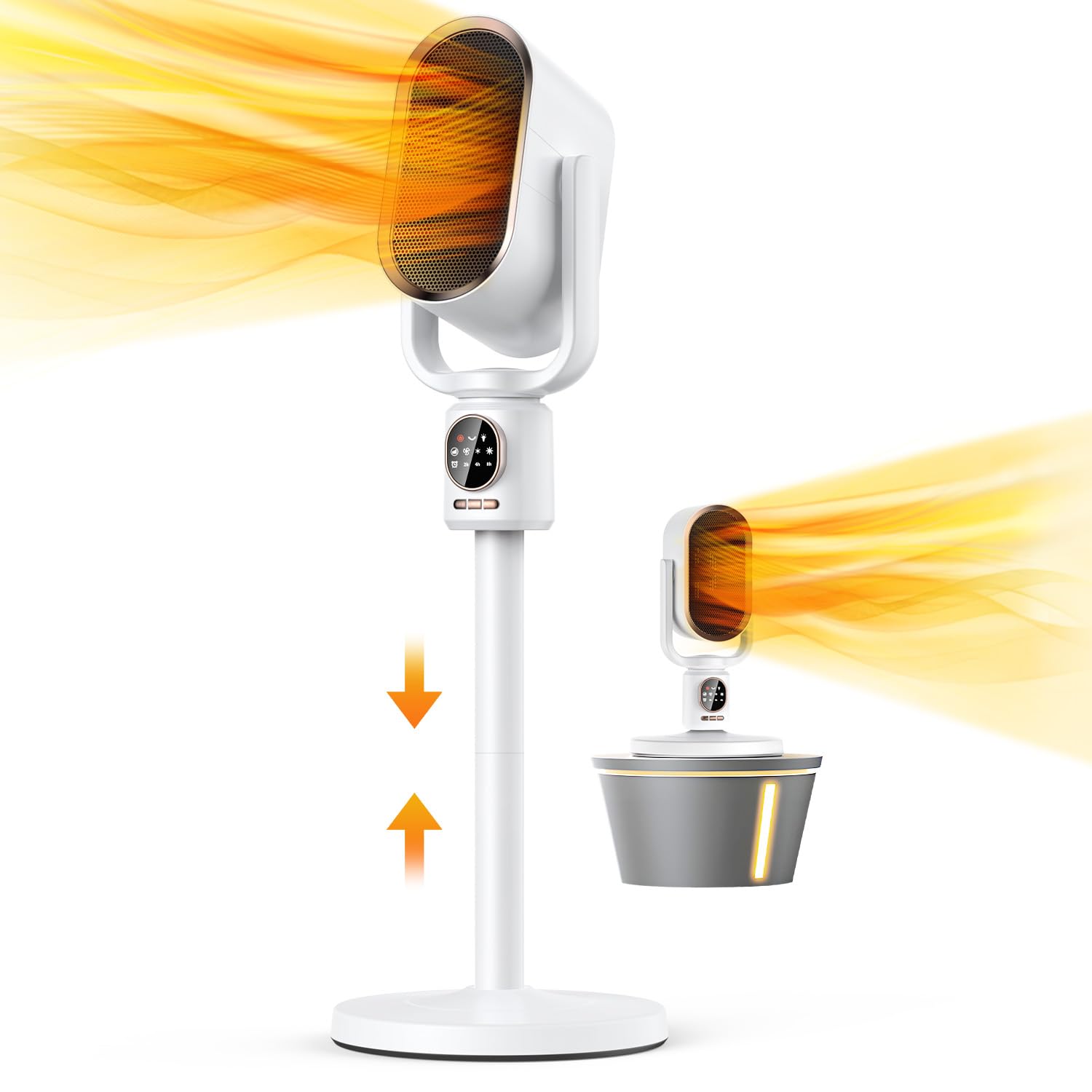 コンパクト 高さ調節可能 省エネ 三段階の温度調節 1500W/1000w/5w ター