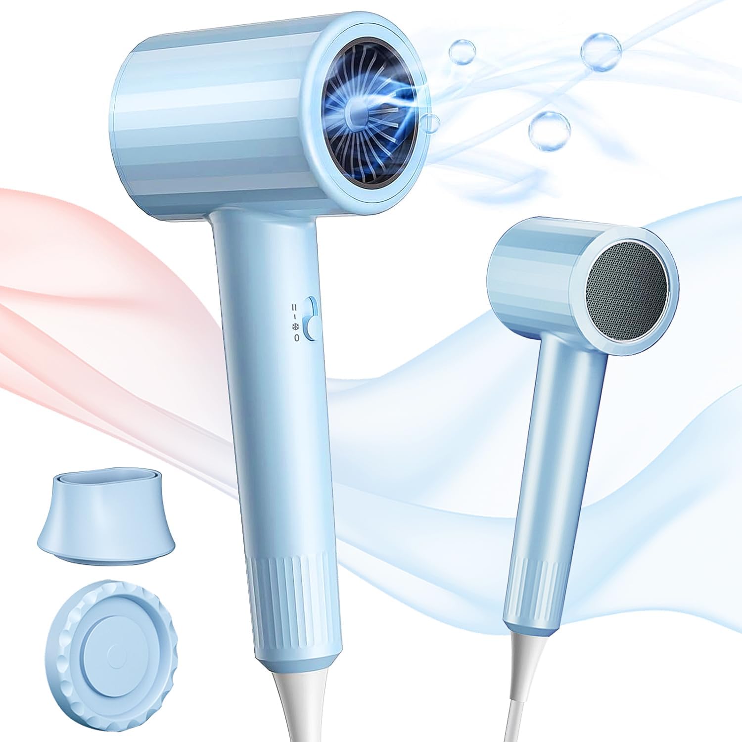 ヘアドライヤー 大風量 速乾 軽量 小型 1800W高速モーター 3段階調整 冷温風交互 コンパクト ヘアケア マイナスイオ