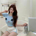 Tシャツ女性2024夏ショート丈純欲風インナータイツ可愛い修身半袖学生トップス