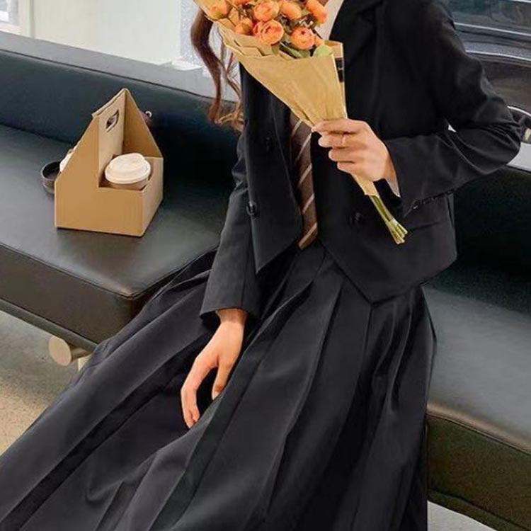 スカートスーツ セットアップ ロング丈プリーツスカート 子供スーツ 卒業スーツ 卒服 JK制服 フォーマルスーツ 入学式スーツ