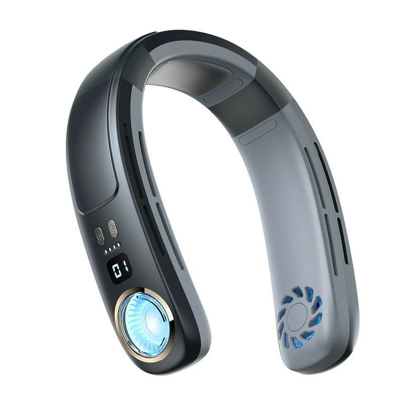 扇風機 静音 ネックファン 強力 軽量 接触冷感 羽なし ネッククーラー 【接触冷感＆LED表示】首掛け扇風機