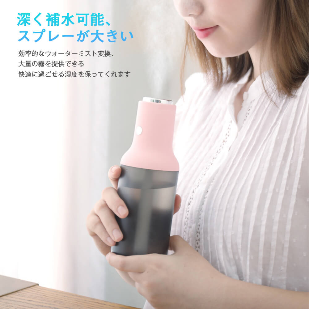 マイクロミスト 300mlの容量 車載用 卓上 携帯加湿器 卓上加湿器 お買い物マラソン【P5倍】ミニ加湿器