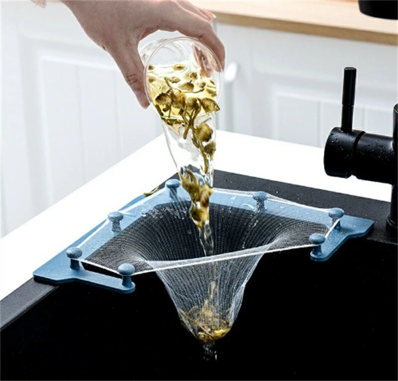 ホルダー ごみ袋 排水口ネット ゴミ受け 水切り袋 生ごみ キッチン 水切りゴミ袋 水切りネット 三角コーナー 水切り袋