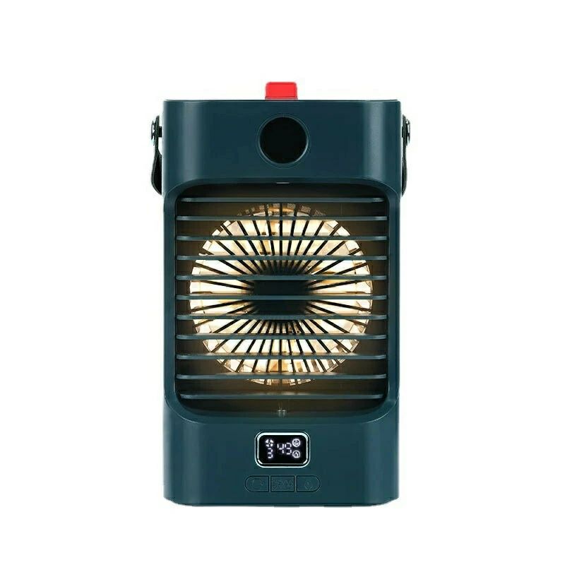 7色LEDライト 液晶画面 省エネ USB充電式 上下角度調整 氷いれ可能 マイナスイオン 冷却 送風 3段階風力調節 左右自動首振り ー