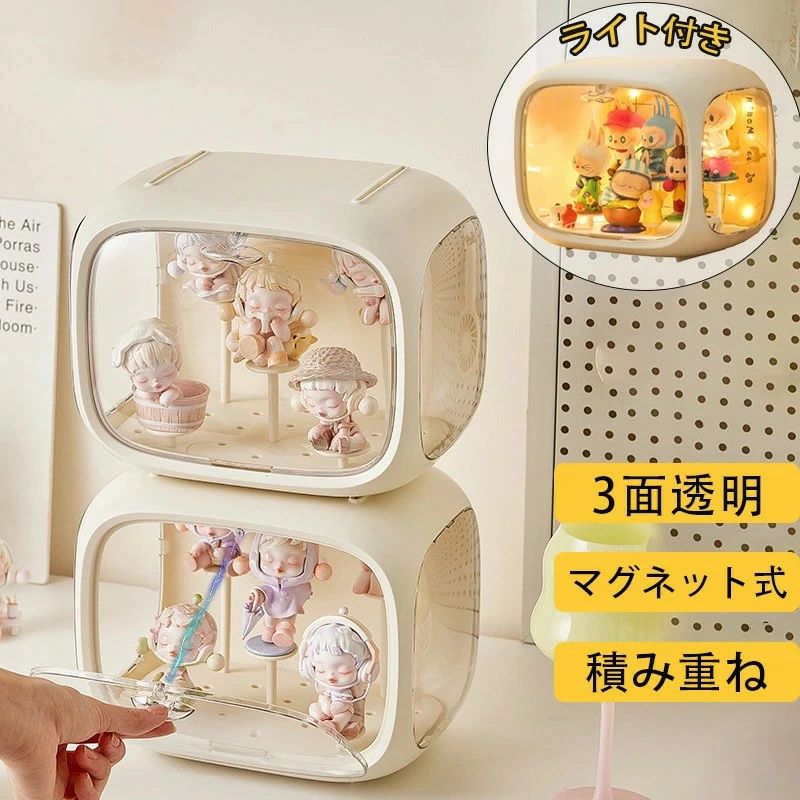 透明展示ケース ボックス収納 ミニカー/小型フィギュア/アクリルスタンドなどに 扉付き おしゃれ 可愛い INS 防水 防塵 ボックス
