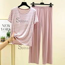 締め付けゼロ ボーダー 上下セット パジャマ 前だけカップでリラックス かわいいルームウェア パジャマ 締め付けない 可愛い