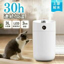 送料無 軽量 エコ 省エネ 節電 静音 焚き防止 3段階調節 上部給水 LEDライト付き ダブルノズル加湿器 3L 大容量 超音波式