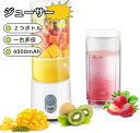2つボトル 450ML*2大容量 4000mAh 22000回/分高速回転 Type C充電ポート 持ち運び 洗いやすい アウトドア 旅行 出張