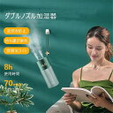 卓上 ダブルノズル 加湿器 おしゃれ USB充電式 オフィス 静音 小型 大容量 500ml 持ち運び便利 空焚き防止