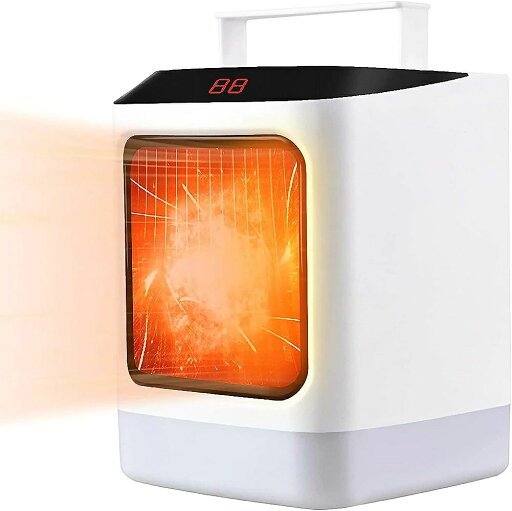 温度調 タイミング 過熱保護 7色のLEDライト付き ファンヒーター ミニヒーター 卓上 オフィス用 暖房器具 寝室 脱衣所 温度調 タイミング 過熱保護 7色のLEDライト付き ファンヒーター ミニヒーター 卓上 オフィス用 暖房器具 寝室 脱衣所