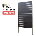 目隠しフェンス 【10枚セット 連結ボルト付】ボーダー1型 埋込タイプ 標準色 [幅100cm