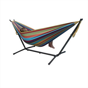 自立式ダブルハンモック!折りたたみ持ち運び可能 トロピカル 室内でも屋外でもOK スタンド付き!! 【 ポータブル 新築祝い キャンプ ビブレ VIVERE 】 【並行輸入品】通販格安セール情報 楽天 通販