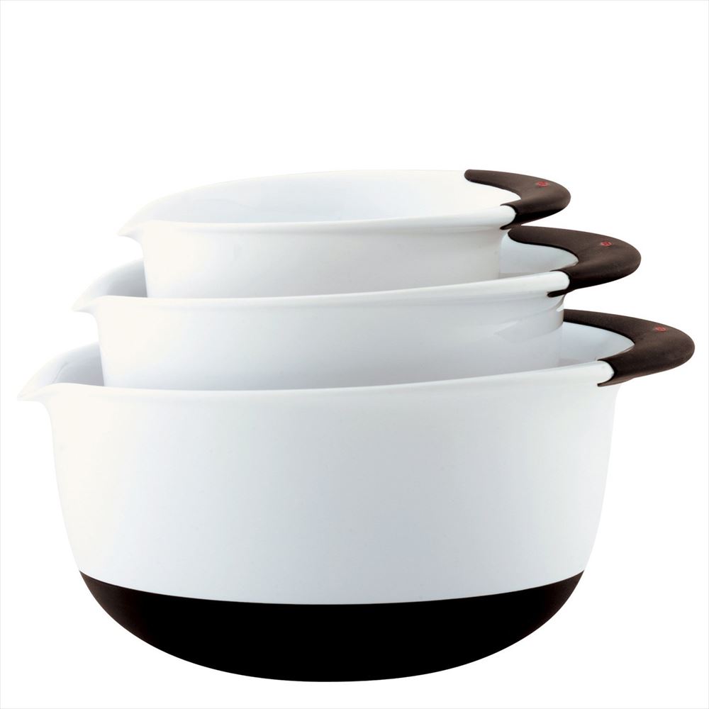 OXO オクソー ミキシングボール3ピースセット Good Grips Mixing Bowl Set with Handles, 3-Piece 送料無料 【並行輸入品】