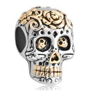 チャーム ブレスレット バングル用 ShinyJewelry シャイニージュエリー ShinyJewelry Flower Skull Charm Bead f...