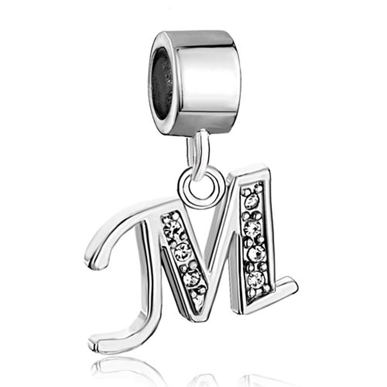 チャーム ブレスレット バングル用 CharmSStory チャームズストーリー Clear Birthstone Crystal Letter M Space...