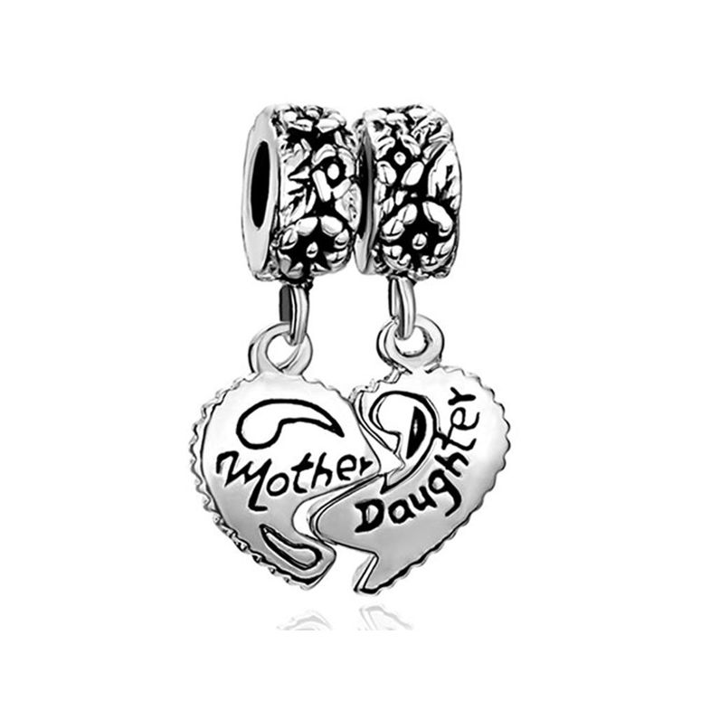 チャーム ブレスレット バングル用 CharmSStory チャームズストーリー Heart Love Mom Mother Daughter Puzzle Charm Dangle Beads Charms For Bracelets 