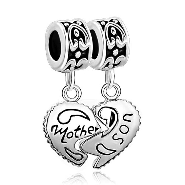 チャーム ブレスレット バングル用 CharmSStory チャームズストーリー Heart Mom Mother & Son Family Dangle Beads For Bracelets 