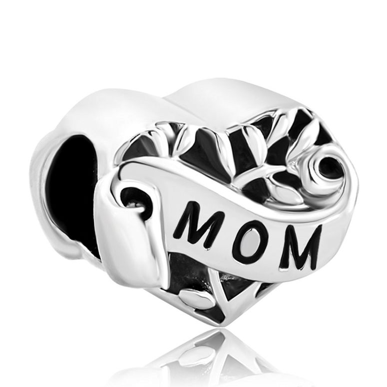 チャーム ブレスレット バングル用 CharmSStory チャームズストーリー Heart I Love You Mom Mother Charm Beads...