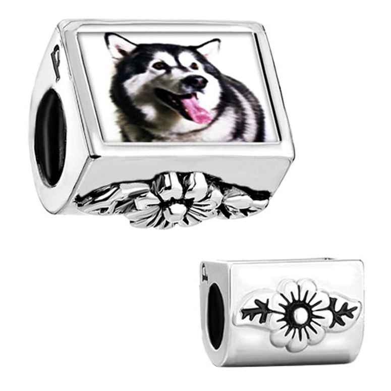 チャーム ブレスレット バングル用 CharmSStory チャームズストーリー Dog Love Husky Animal Charm Flower Photo Beads Charmss For Bracelets 