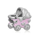 `[ uXbg oOp LovelyJewelry u[WG[ Love Heart Pink Baby CZ Crystal Carriage Bead Charms For Mom Sale Cheap Jewelry Fit Pandora Bracelet ysAiz