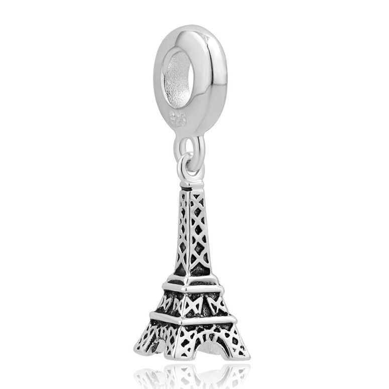 チャーム ブレスレット バングル用 LovelyJewelry ラブリージュエリー Paris Eiffel Tower Travel 925 Sterling Silver Charms Bead Fit Pandora Charm Bracelets 【並行輸入品】