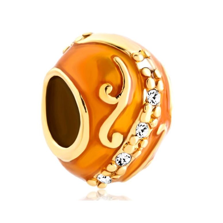 チャーム ブレスレット バングル用 LovelyJewelry ラブリージュエリー Clear White Crystal Flower Yellow Impe...