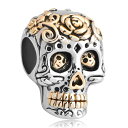 チャーム ブレスレット バングル用 LovelyJewelry ラブリージュエリー Bouquet Dia De Los Muertos - Day of the Dead Rose Skull/babygirl Eye Beads Bracelets 【並行輸入品】