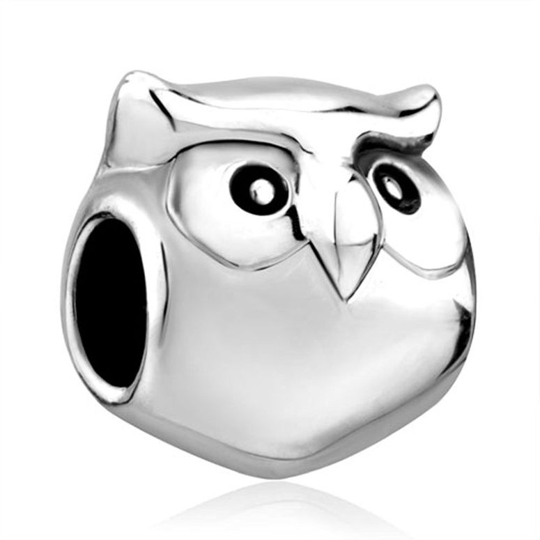 チャーム ブレスレット バングル用 LovelyJewelry ラブリージュエリー Lucky Cute Owl Animal Silver Plated Charm Sale Cheap Beads Fit Pandora Jewelry Charms Bracelet Gifts 【並行輸入品】