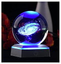 3D クリスタルボール ガラス玉 置物 AIRCEE 3D Model of Galaxy Crystal Ball, with Led Lamp Stand, Planets Glass Ball, 6 Colors Light, Great Gifts, Educational Toys, Home Office Decor, Solar System Sphere with Gift Box 【並行輸入品】